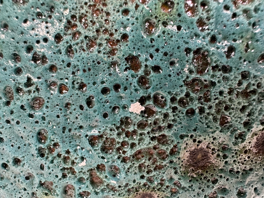 Turquoise Colored Volcanic Glaze Ceramic Vase 13.5'H [Photo 3]