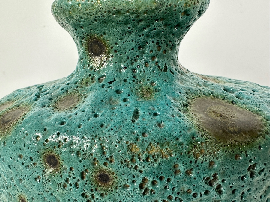 Turquoise Colored Volcanic Glaze Ceramic Vase 13.5'H [Photo 8]