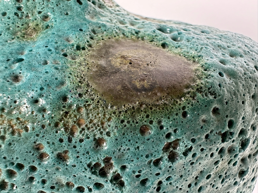 Turquoise Colored Volcanic Glaze Ceramic Vase 13.5'H [Photo 9]