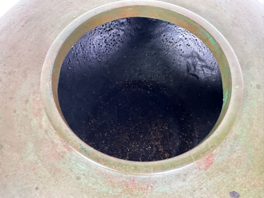 Vintage Signed Japanese Bronze Vase 9'W X 6'H [Photo 6]