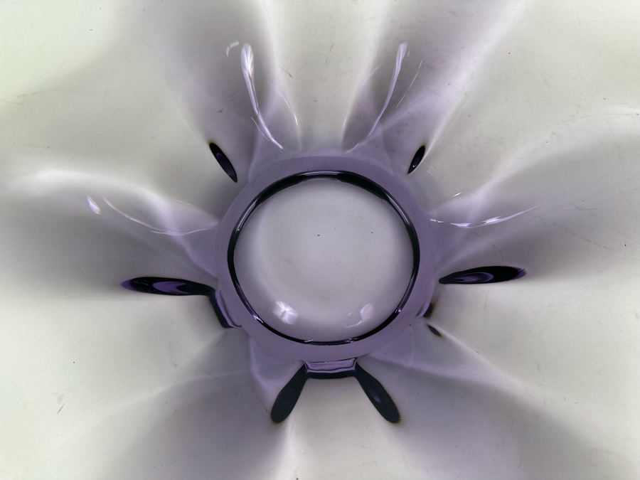 Vintage MCM Viking Glass Bowl In Teaberry Color 21.5'W X 3'H [Photo 4]