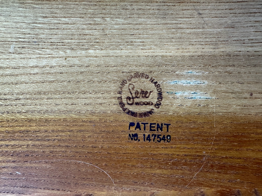 Vintage MCM Fred Press Wooden Cheese Board Snack Tray With Cutting Knife 18.5'W X 7'H [Photo 7]