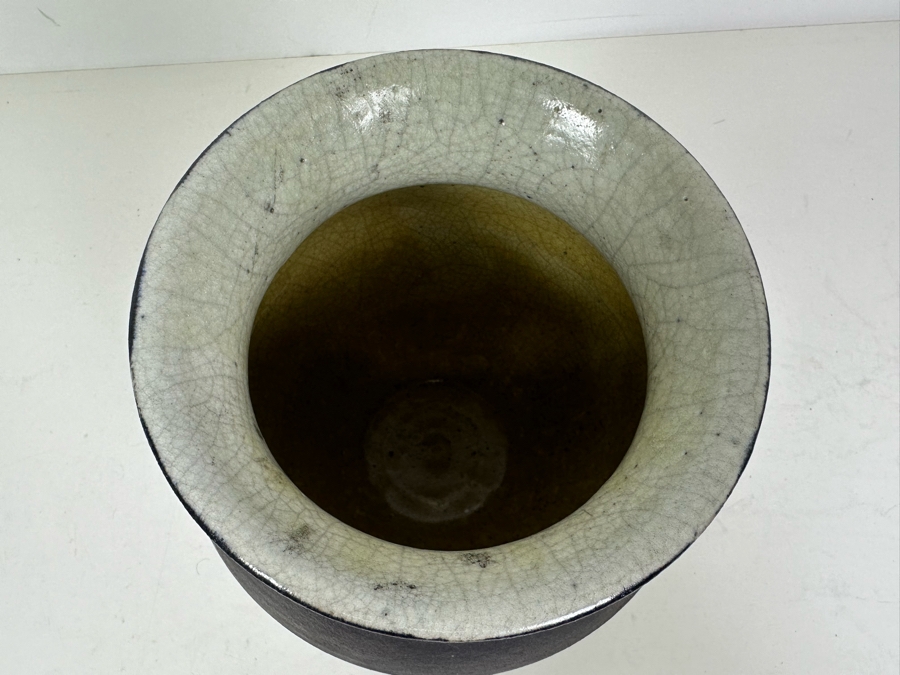 Raku Art Pottery Vase Signed DC 7.5'H [Photo 7]