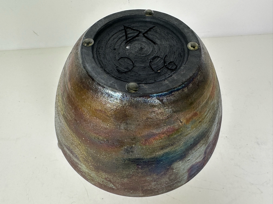 Raku Art Pottery Vase Signed DC 7.5'H [Photo 5]