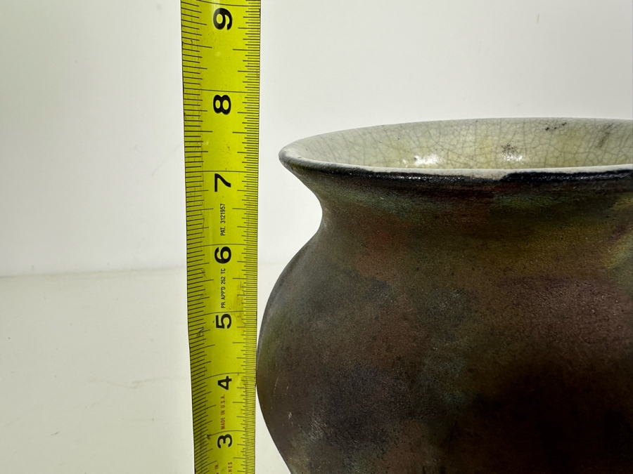 Raku Art Pottery Vase Signed DC 7.5'H [Photo 10]