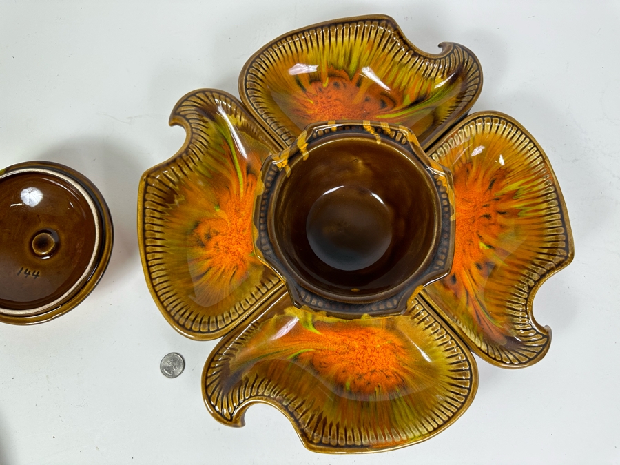 Vintage California Pottery Snack Serving 6 Piece Set 15.5'W [Photo 5]