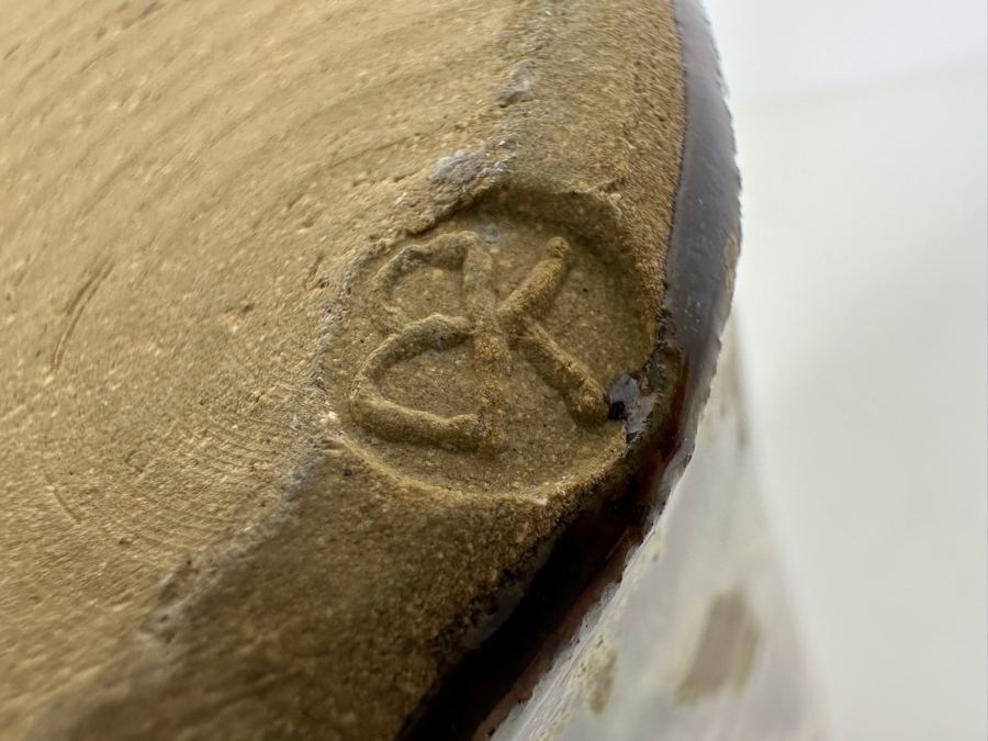 Stunning Glazed Studio Pottery Vase 10'H Marked BK Mark, EK Mark, MK Mark [Photo 7]