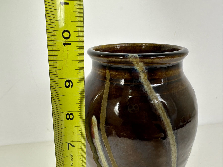 Stunning Glazed Studio Pottery Vase 10'H Marked BK Mark, EK Mark, MK Mark [Photo 4]