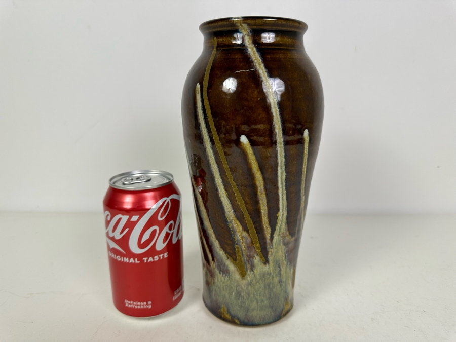 Stunning Glazed Studio Pottery Vase 10'H Marked BK Mark, EK Mark, MK Mark [Photo 2]