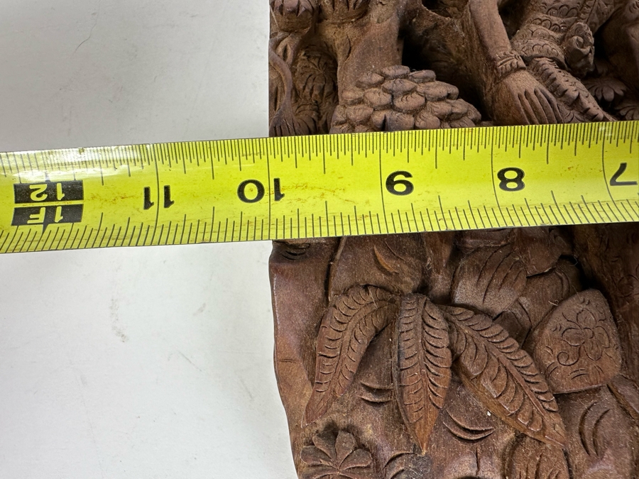 Vintage Deep Relief Carved Wooden Indonesian Balinese Wall Plaque 10'W X 15'H X 2'D [Photo 9]