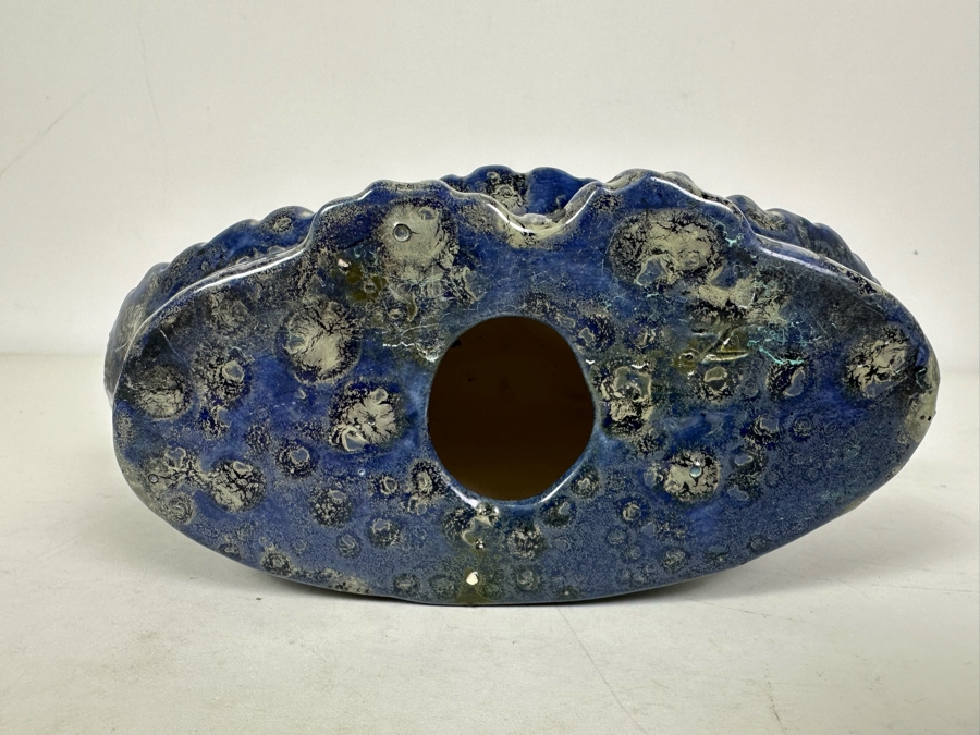 Vintage Mid-Century Modern Pottery Cat Figurine Signed Z 9'W X 7'H [Photo 6]