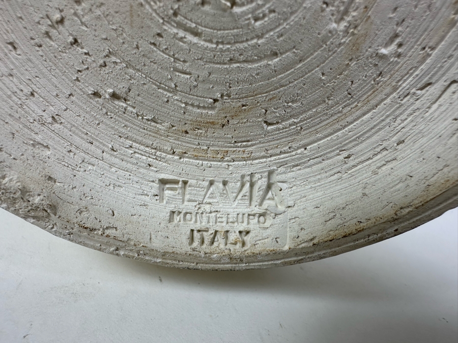 Vintage MCM Flavia Montelupo Italy White Textured Vase 15.5'H [Photo 8]