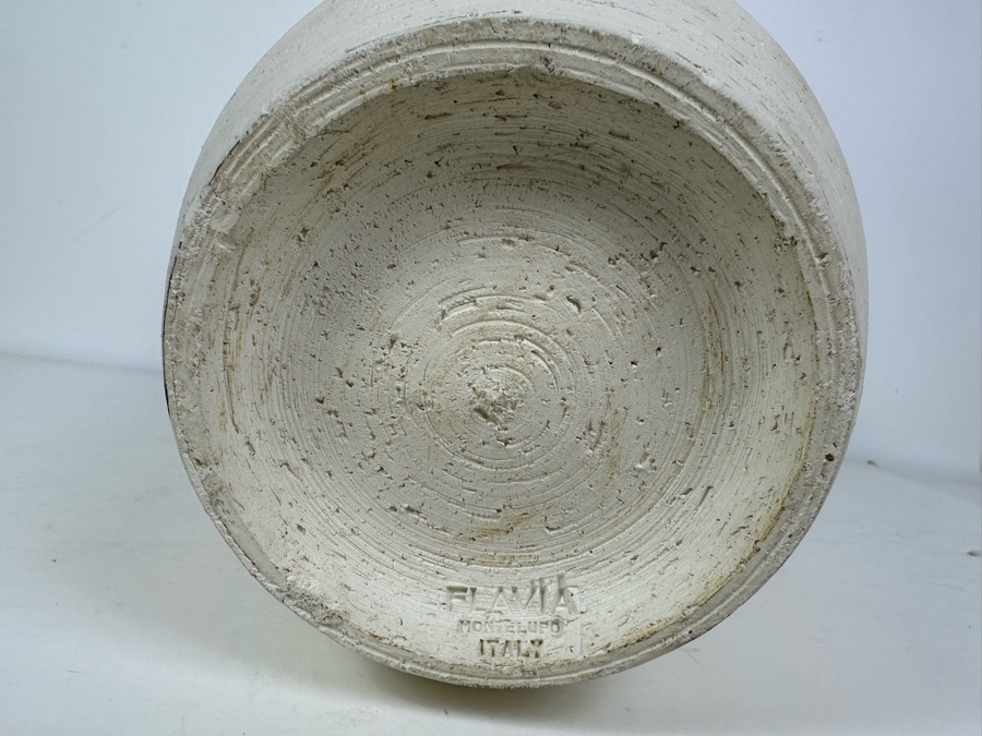 Vintage MCM Flavia Montelupo Italy White Textured Vase 15.5'H [Photo 6]