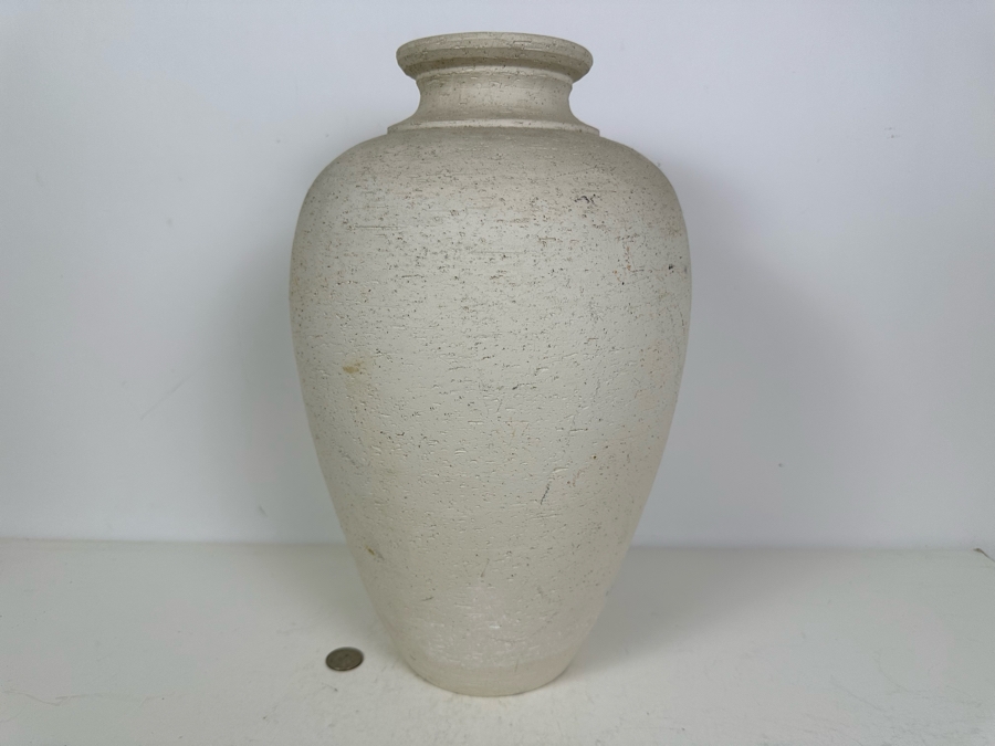 Vintage MCM Flavia Montelupo Italy White Textured Vase 15.5'H [Photo 2]