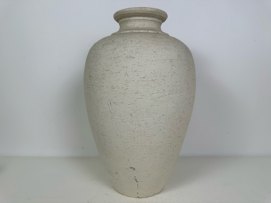 Vintage MCM Flavia Montelupo Italy White Textured Vase 15.5'H [Photo 4]