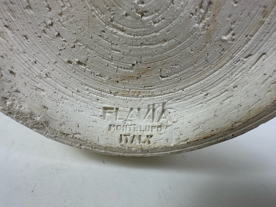 Vintage MCM Flavia Montelupo Italy White Textured Vase 15.5'H [Photo 7]