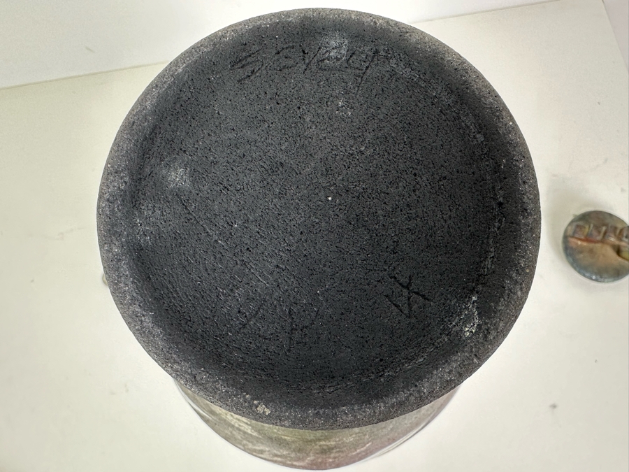 Vintage Signed Raku Pottery With Lid 19'H [Photo 9]