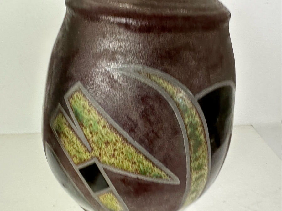 Vintage Signed Raku Pottery With Lid 19'H [Photo 14]