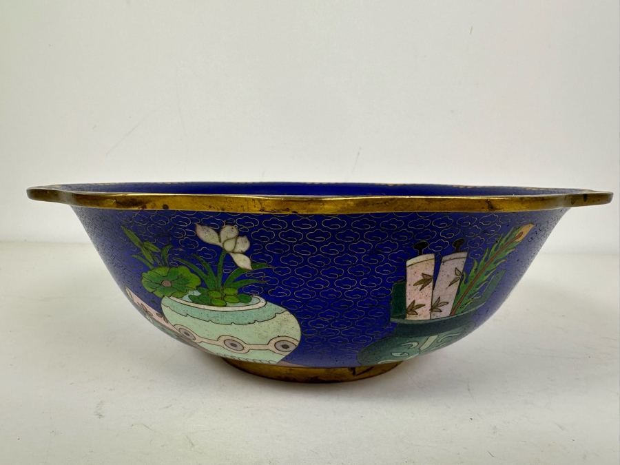 Vintage Chinese Cloisonne Bowl 10.5'W X 3.25'H [Photo 5]