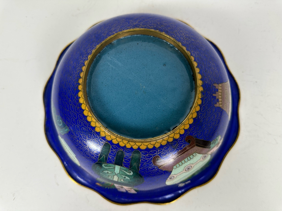 Vintage Chinese Cloisonne Bowl 10.5'W X 3.25'H [Photo 7]