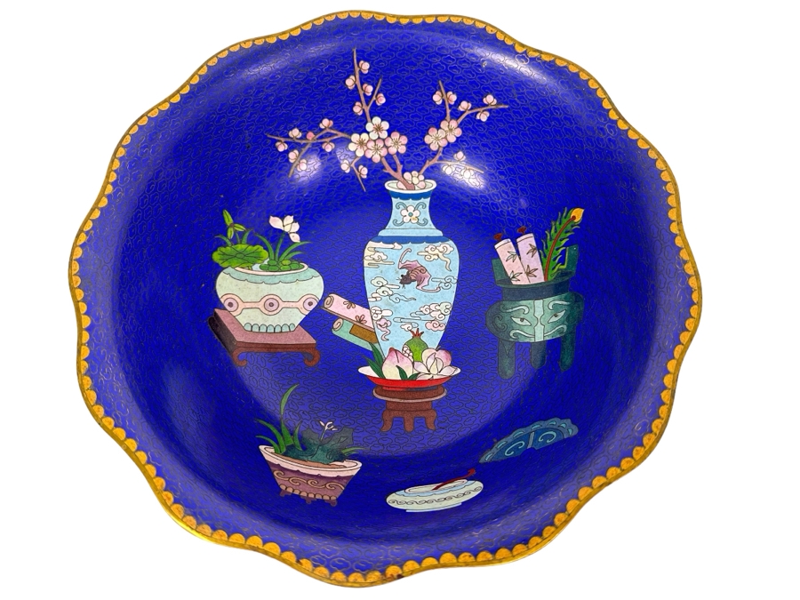 Vintage Chinese Cloisonne Bowl 10.5'W X 3.25'H [Photo 2]