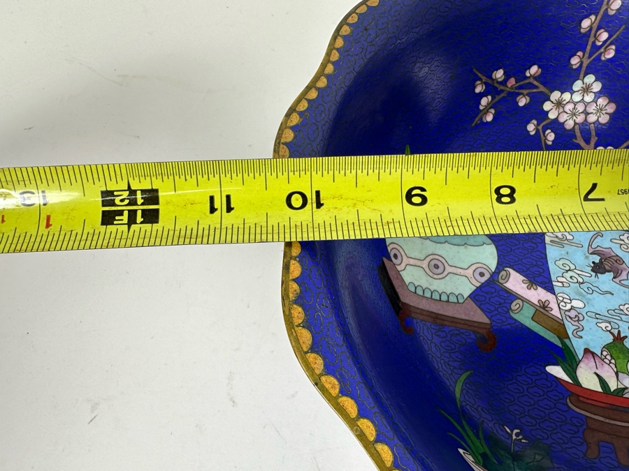 Vintage Chinese Cloisonne Bowl 10.5'W X 3.25'H [Photo 8]