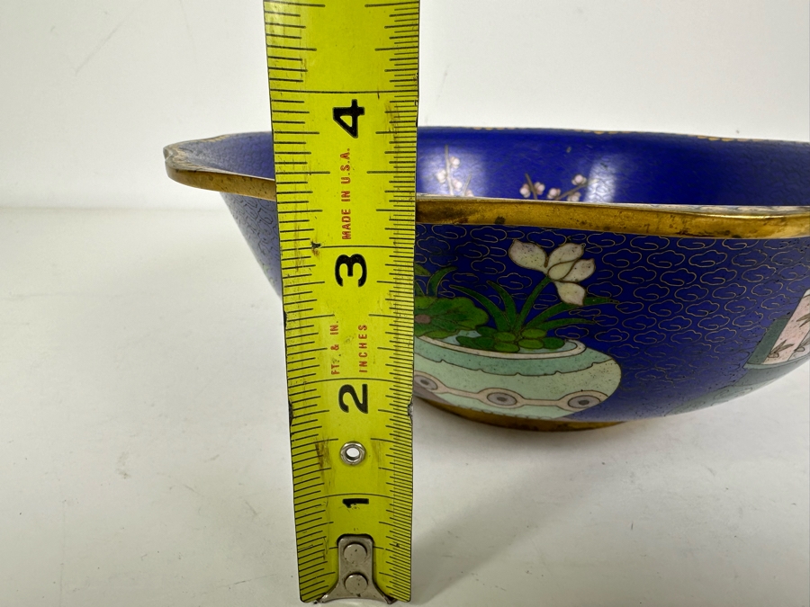 Vintage Chinese Cloisonne Bowl 10.5'W X 3.25'H [Photo 9]