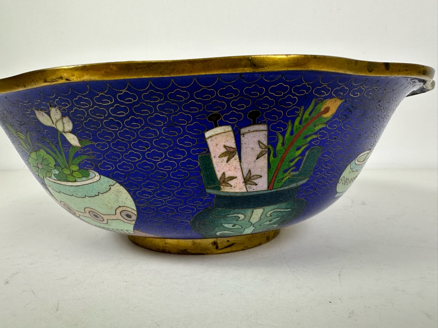 Vintage Chinese Cloisonne Bowl 10.5'W X 3.25'H [Photo 6]