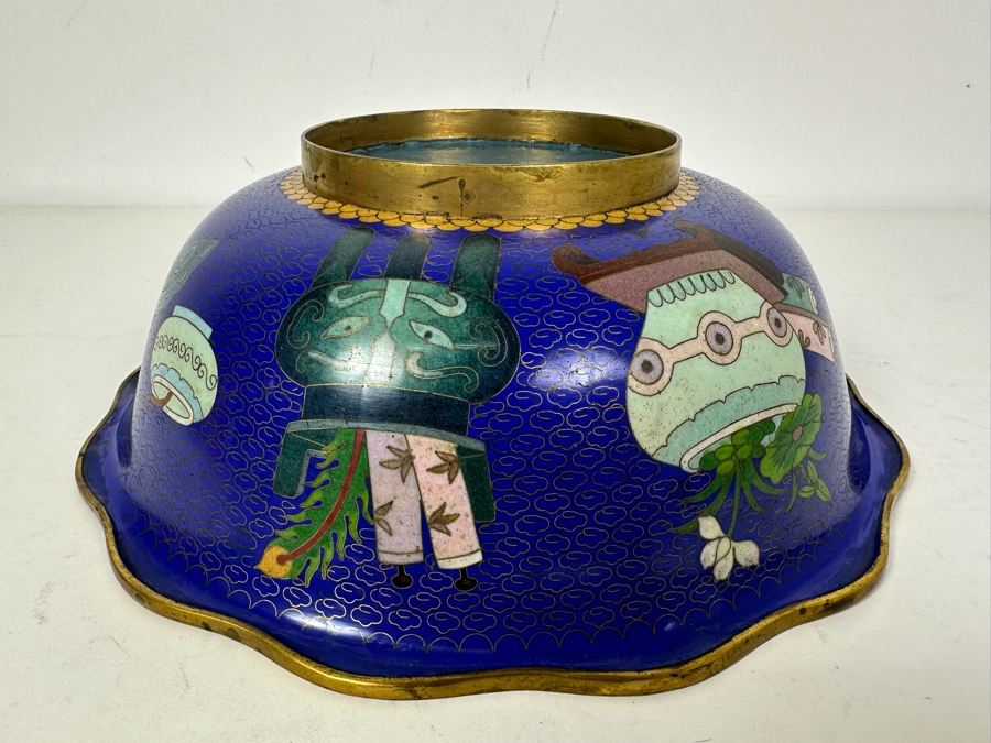 Vintage Chinese Cloisonne Bowl 10.5'W X 3.25'H [Photo 3]