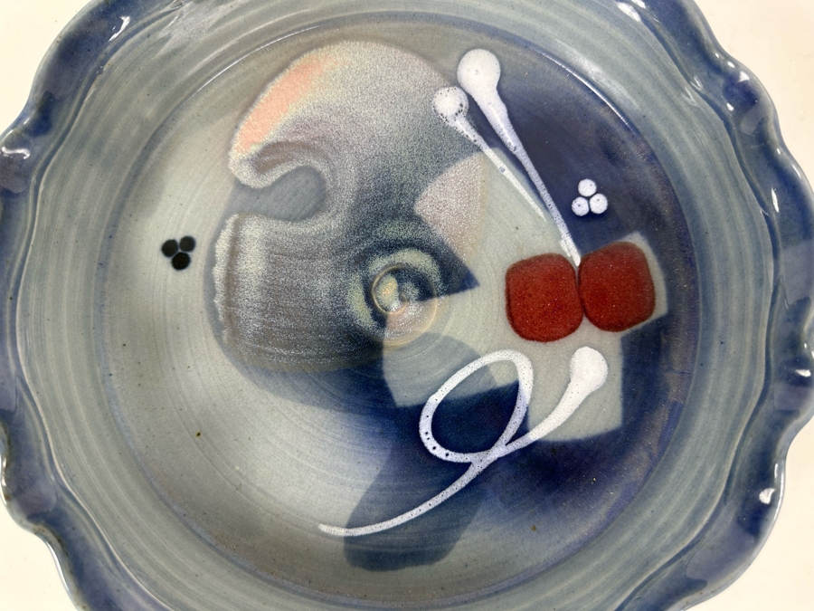 Vintage James Brooke Signed Functional Pottery Pie Dish 11'W [Photo 2]