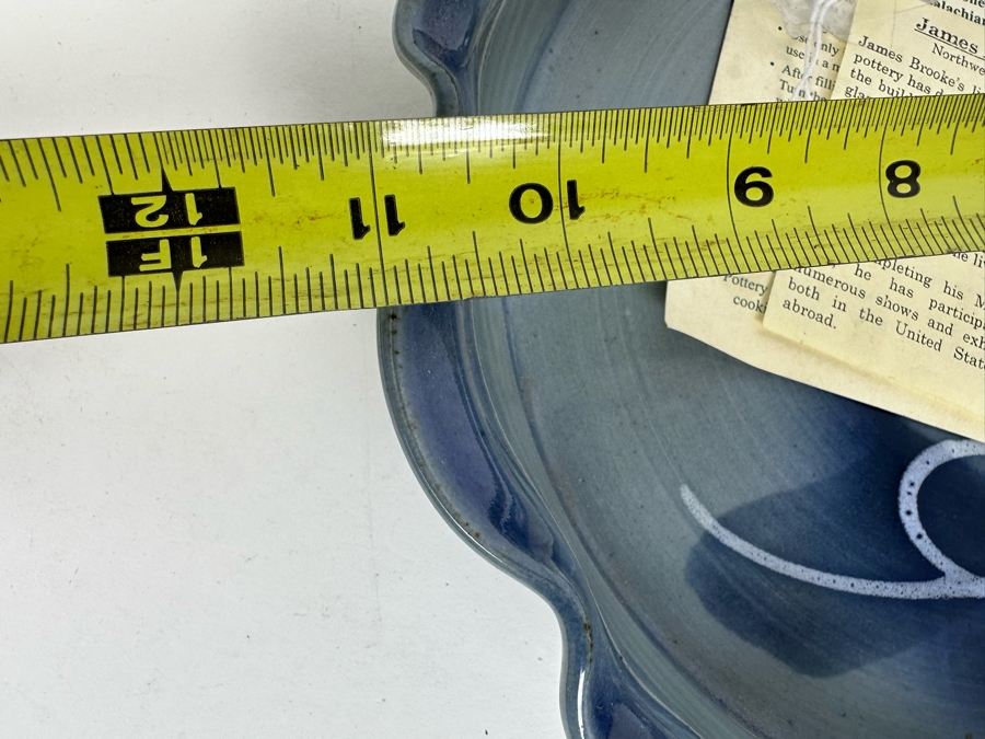 Vintage James Brooke Signed Functional Pottery Pie Dish 11'W [Photo 9]