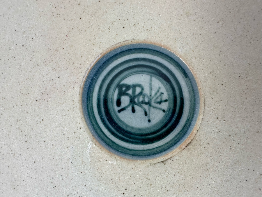 Vintage James Brooke Signed Functional Pottery Pie Dish 11'W [Photo 6]