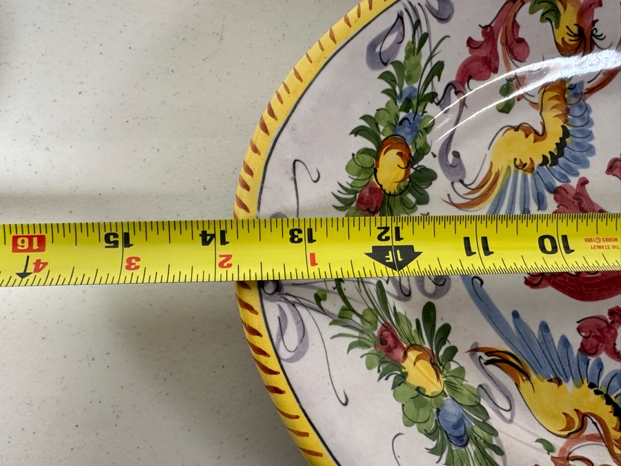Collection Of Vintage Italian Pottery Pieces: 14'W Platter, 10' Plates, 7.25' Plates - 11 Pieces  [Photo 9]