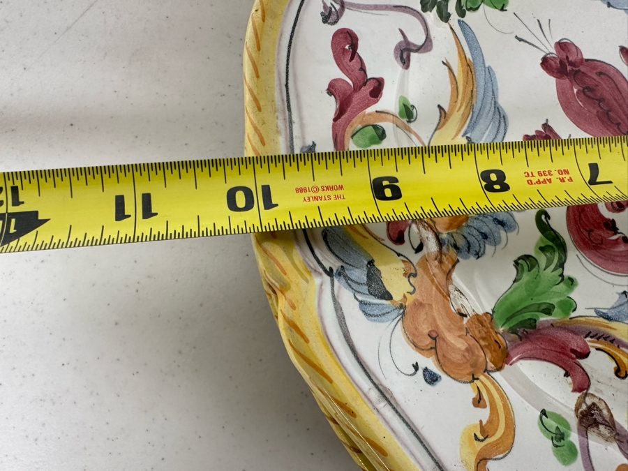 Collection Of Vintage Italian Pottery Pieces: 14'W Platter, 10' Plates, 7.25' Plates - 11 Pieces  [Photo 10]