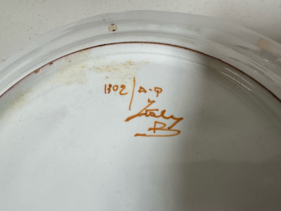 Collection Of Vintage Italian Pottery Pieces: 14'W Platter, 10' Plates, 7.25' Plates - 11 Pieces  [Photo 7]