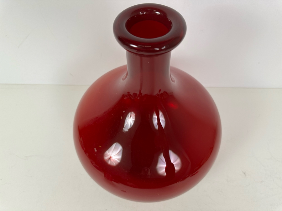 Vintage Red Glass Bottle 12'H [Photo 4]