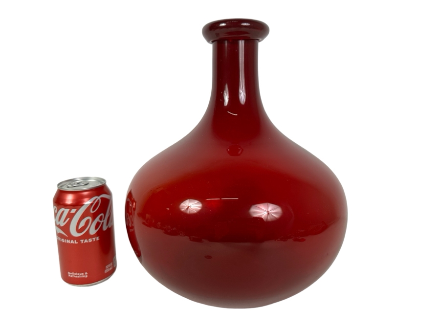 Vintage Red Glass Bottle 12'H [Photo 1]