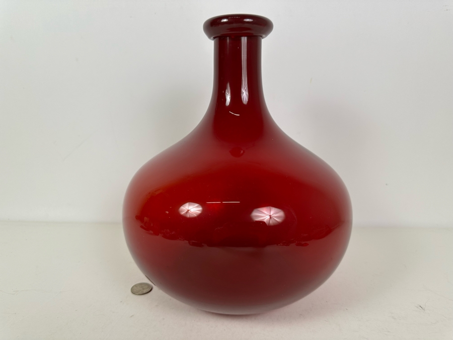 Vintage Red Glass Bottle 12'H [Photo 3]