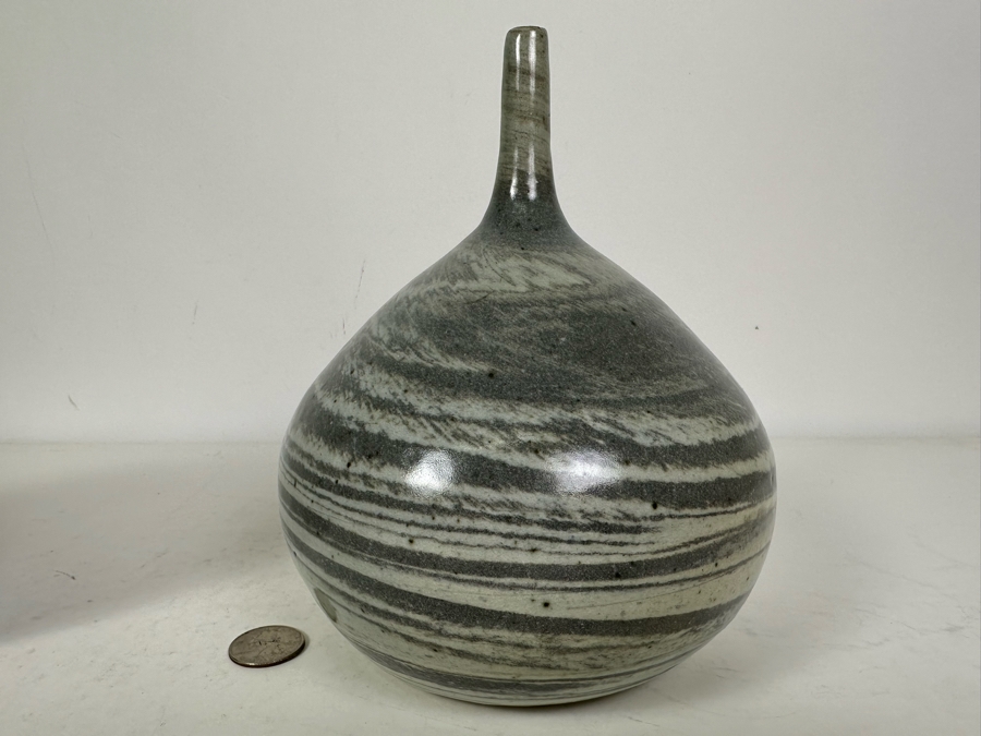 Pair Of Vintage Signed Pottery Vases 8'H [Photo 6]