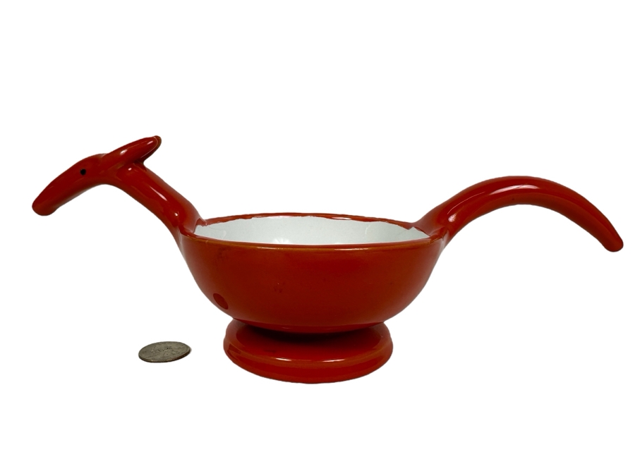 M. C. Hamel For Grazia Deruta Figural Kangaroo Bowl Red 11'W X 4'H [Photo 1]