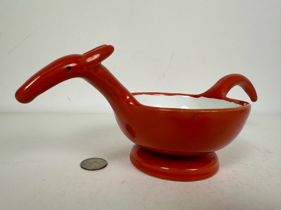 M. C. Hamel For Grazia Deruta Figural Kangaroo Bowl Red 11'W X 4'H [Photo 2]