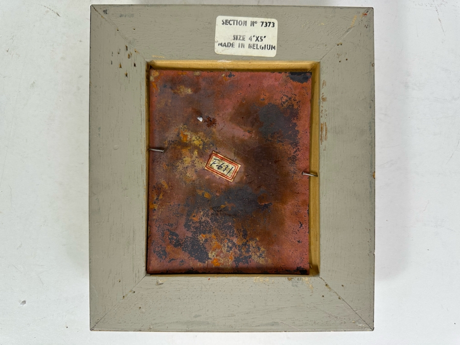 Vintage Belgium Enamel Painting On Copper Artwork Signed B. Pitney Of Ballerina 4' X 5' Framed 7' X 8' [Photo 5]