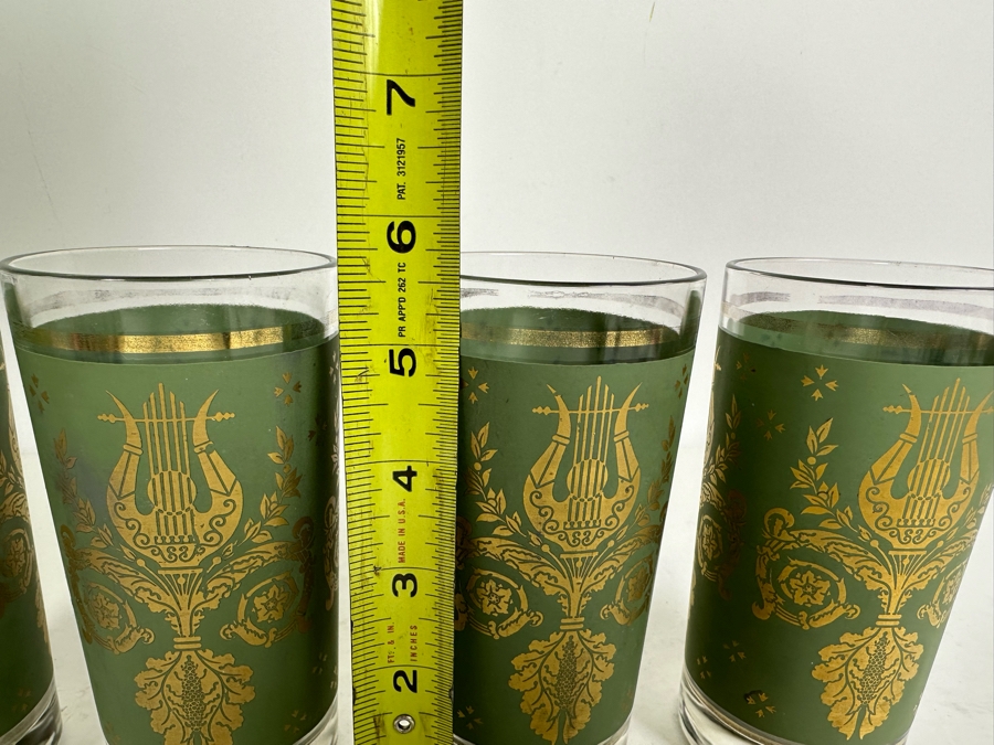 Four Vintage Jeanette Lyre Drinking Glasses 5.5'H [Photo 2]