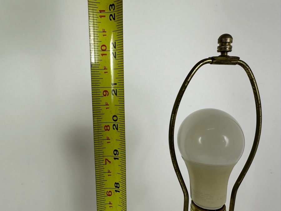 Pair Of Vintage Glazed Ceramic Pottery Table Lamps 22'H No Shades [Photo 4]