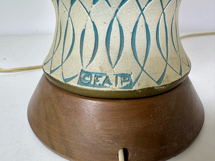 Mid-Century Modern Table Lamps Signed F.A.I.P. Frederick Weinberg Fine Art In Plaster 40.5'H [Photo 8]