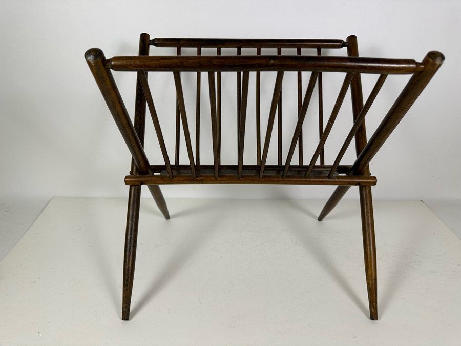 Mid-Century Modern Folding Magazine Rack Masterpiece In Wood Nasco Yugoslavia 19'W X 17'H [Photo 3]