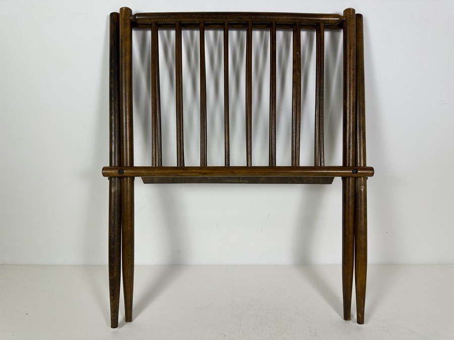 Mid-Century Modern Folding Magazine Rack Masterpiece In Wood Nasco Yugoslavia 19'W X 17'H [Photo 4]