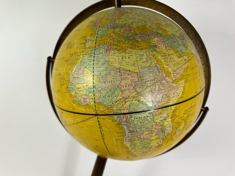 Vintage Mid-Century Cram's Imperial 12' World Globe With Metal Stand 35'H [Photo 4]