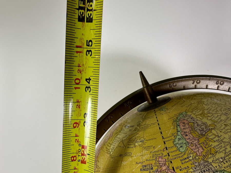 Vintage Mid-Century Cram's Imperial 12' World Globe With Metal Stand 35'H [Photo 7]