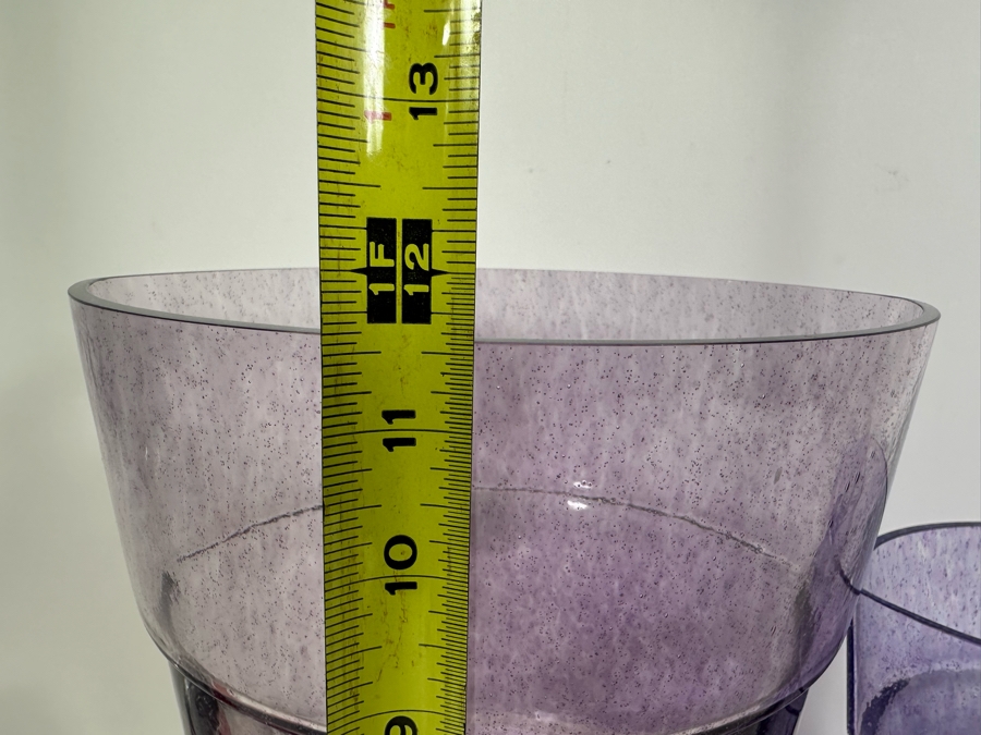 Three Kosta Boda Ann Wahlstrom Signed Swedish Glass Vases In Amethyst Purple Violet 11.5'H - 5.75'H [Photo 4]